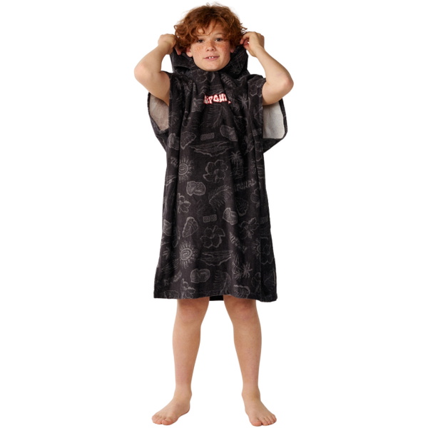 2026 Rip Curl Junior Sessions Hooded Towel  00DBTO - Washed Black